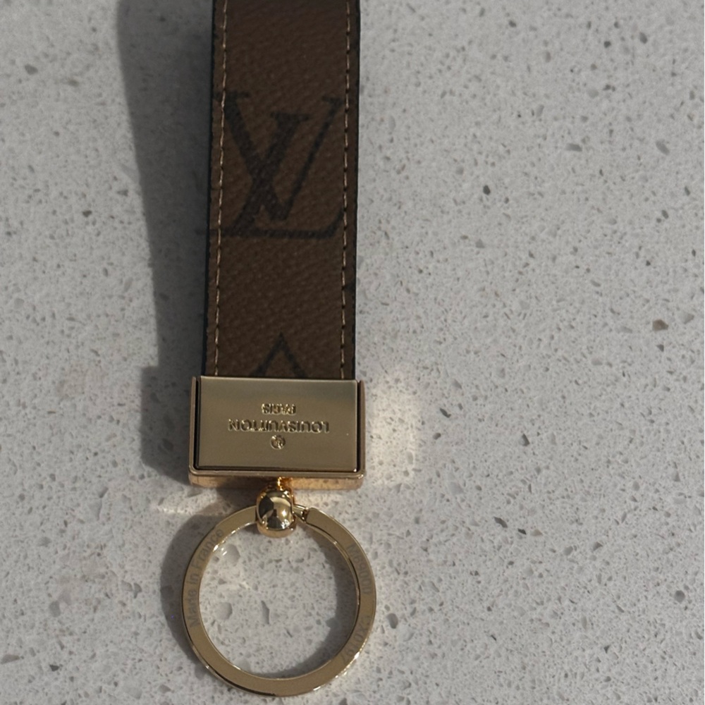 Brown Keychain with Gold Accents
